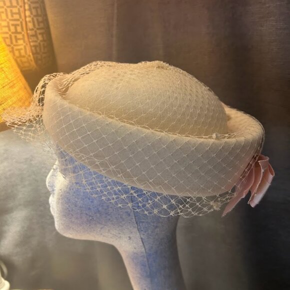 Vintage Henry Pollack Peach felt Women\'s Wool Hat